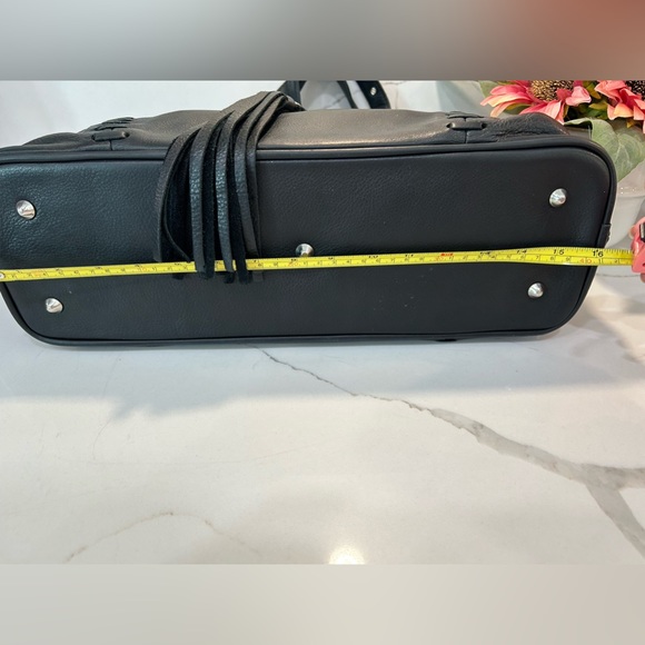 Rosanna Nichole black leather Super soft HOBO purse with snake pattern lining - Picture 10 of 16